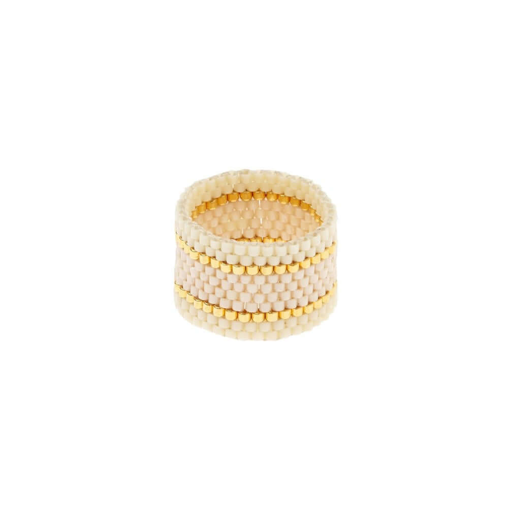 Maasai Woven Ring Cream-Pearl