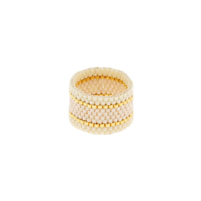 Maasai Woven Ring Cream-Pearl
