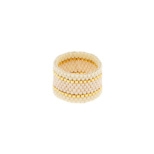 Maasai Woven Ring Cream-Pearl