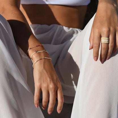 Maasai Woven Ring Cream-Pearl